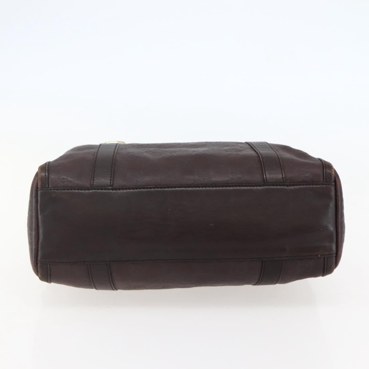 GUCCI GG Canvas Guccissima Hand Bag Leather Brown Gold 130942 Auth 142535