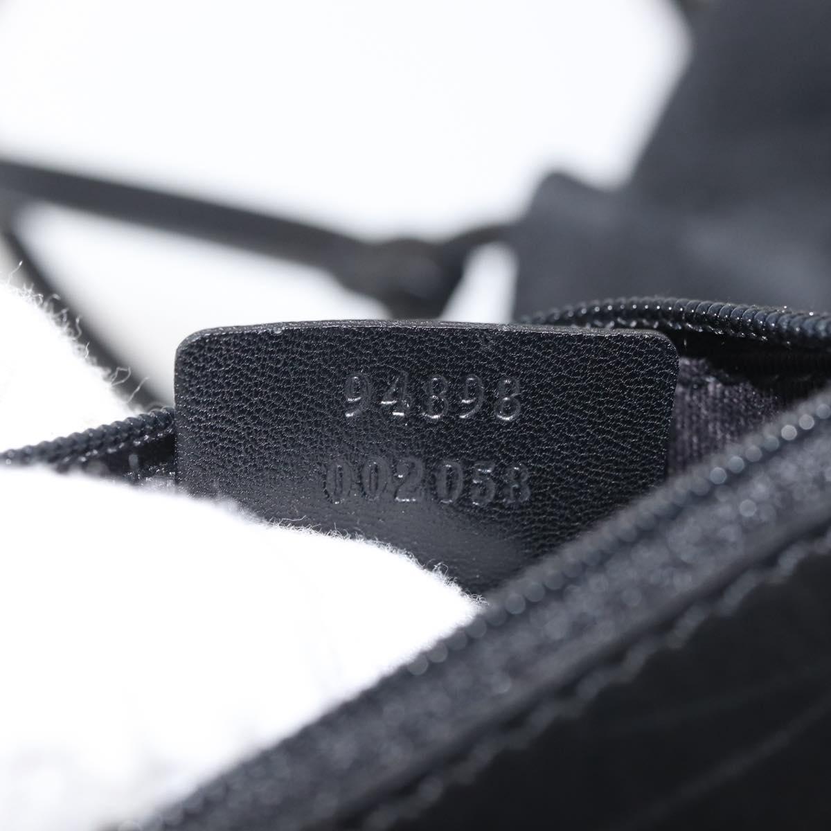 GUCCI GG Canvas Hand Bag Black Silver 94898 Auth 142537