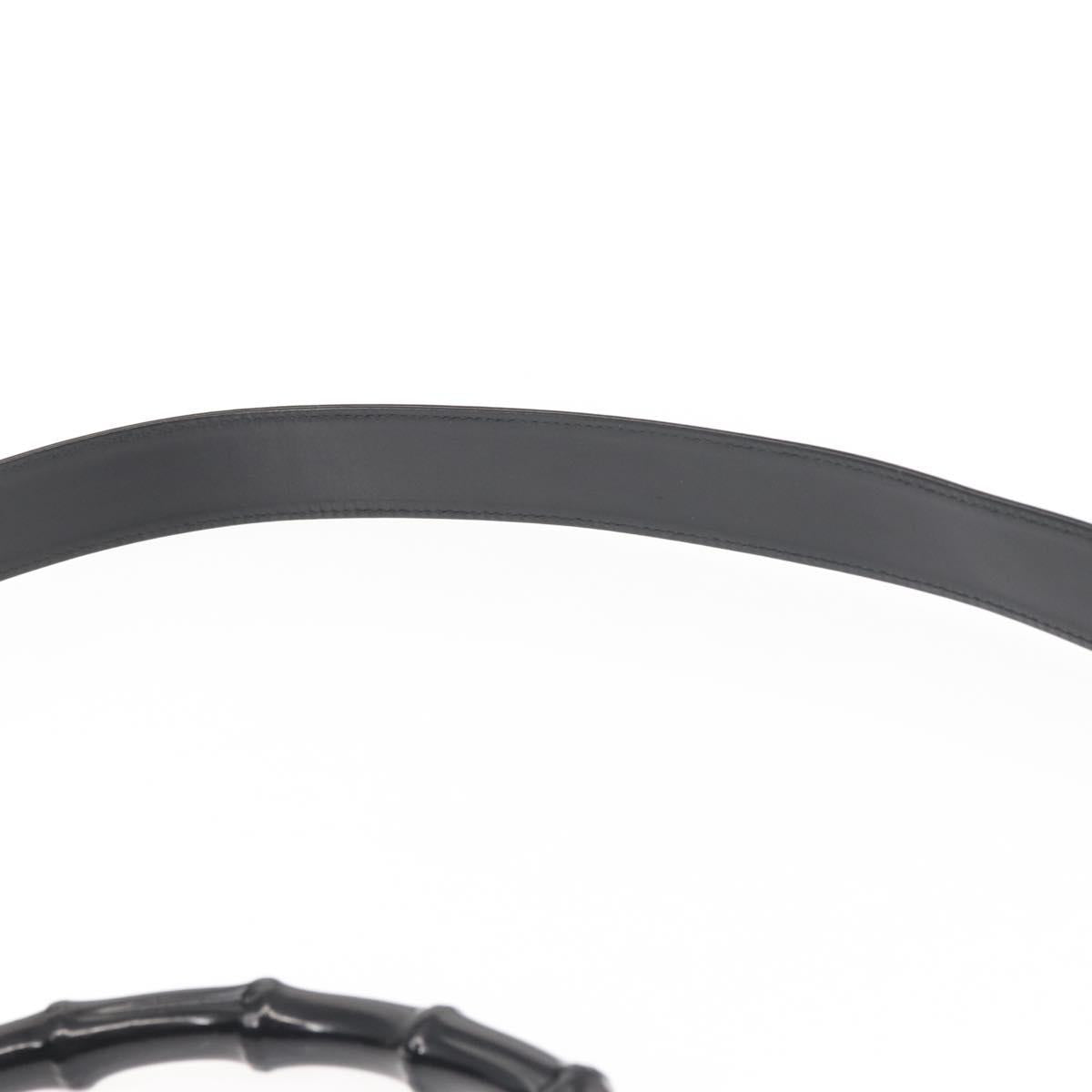 GUCCI Bamboo Hand Bag Canvas 2way Black Silver 001 1638 1705 Auth 142542