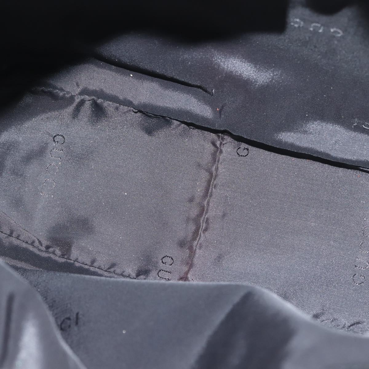 GUCCI Bamboo Hand Bag Canvas 2way Black Silver 001 1638 1705 Auth 142542