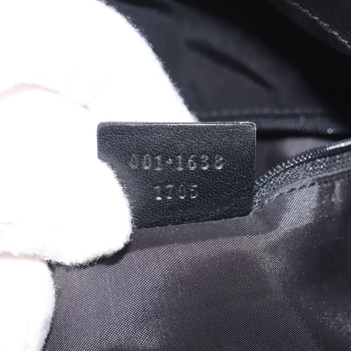 GUCCI Bamboo Hand Bag Canvas 2way Black Silver 001 1638 1705 Auth 142542