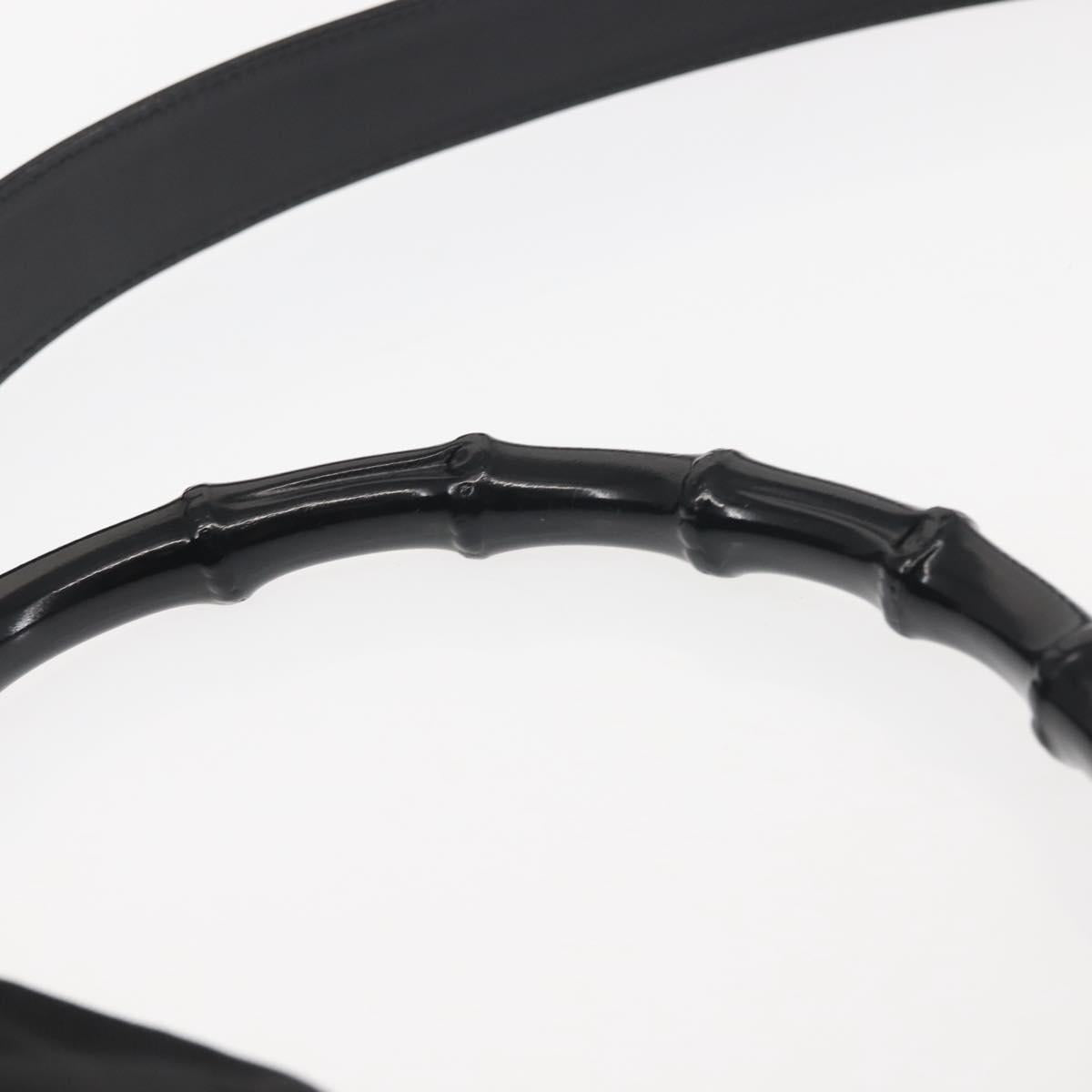 GUCCI Bamboo Hand Bag Canvas 2way Black Silver 001 1638 1705 Auth 142542