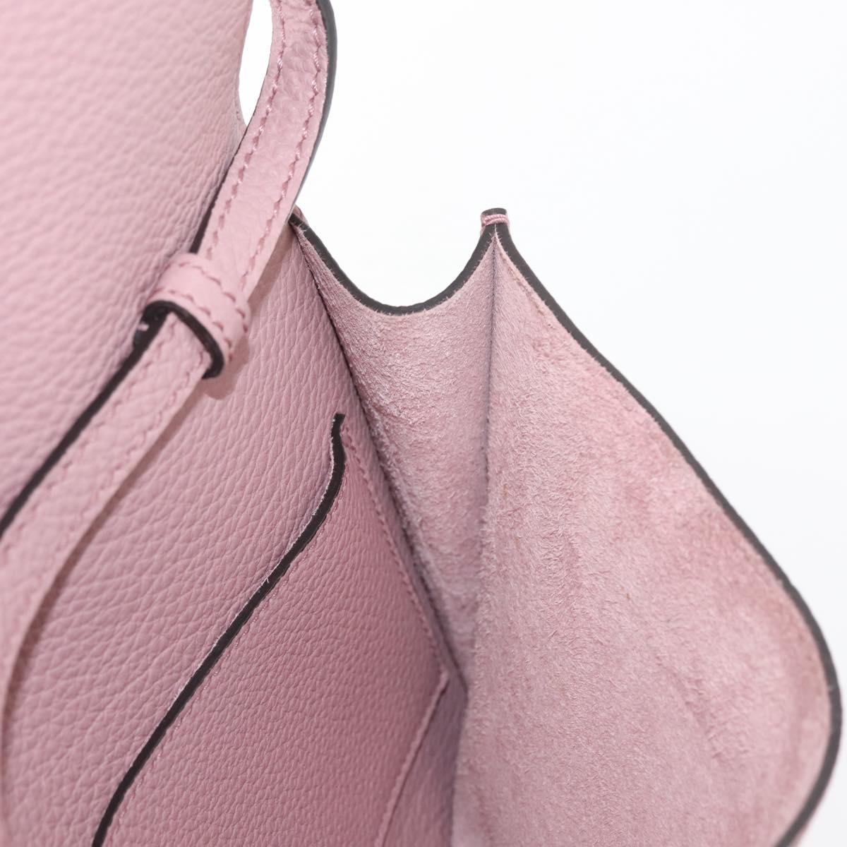 GUCCI Shoulder Bag Leather Pink Silver Auth 142544