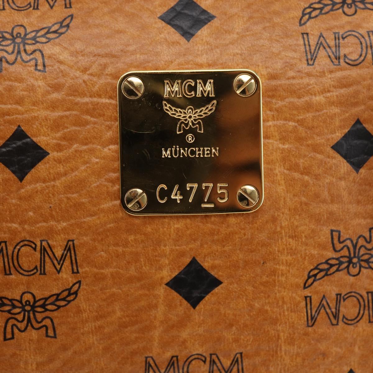 MCM Vicetos Logogram Hand Bag PVC 2way Brown Gold Auth 142555