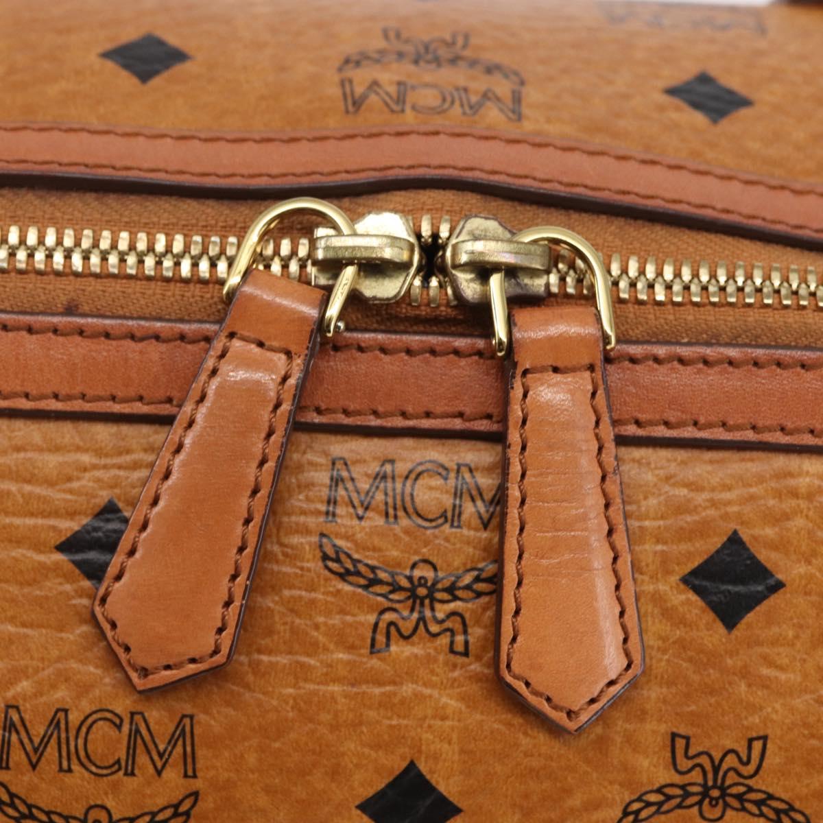 MCM Vicetos Logogram Hand Bag PVC 2way Brown Gold Auth 142555