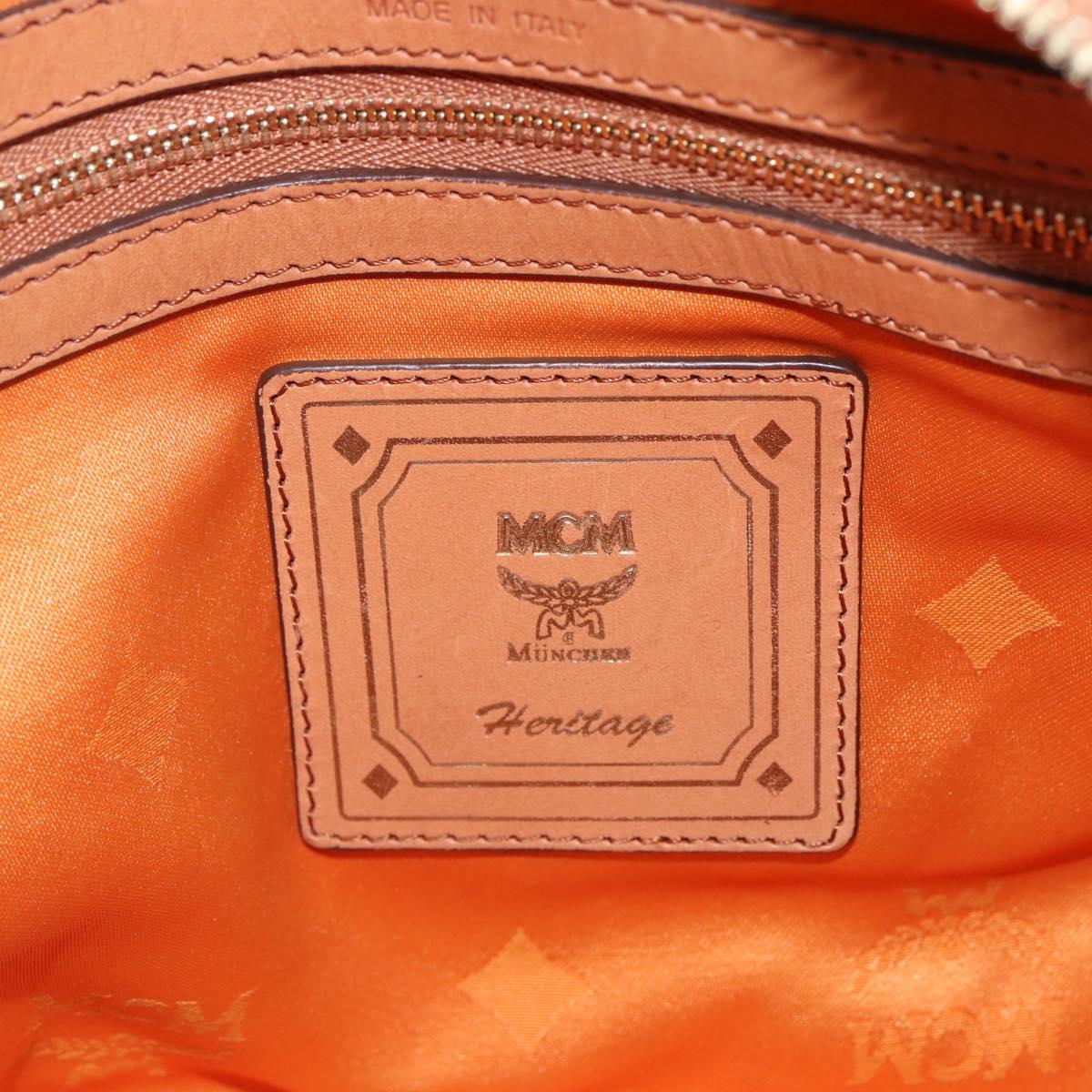 MCM Vicetos Logogram Hand Bag PVC 2way Brown Gold Auth 142555