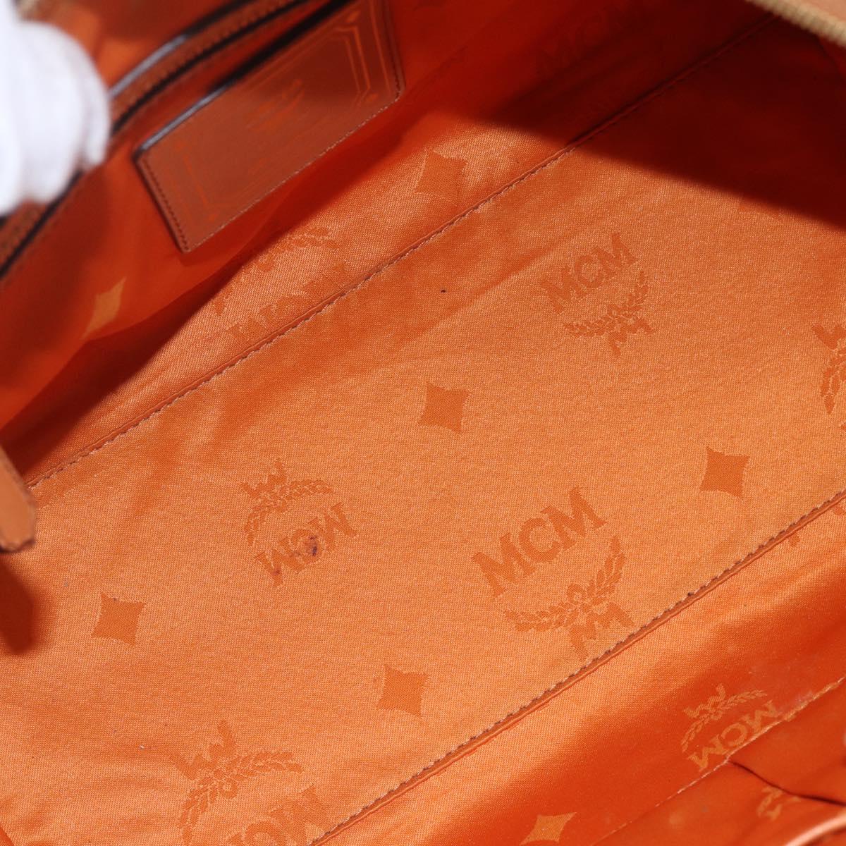 MCM Vicetos Logogram Hand Bag PVC 2way Brown Gold Auth 142555