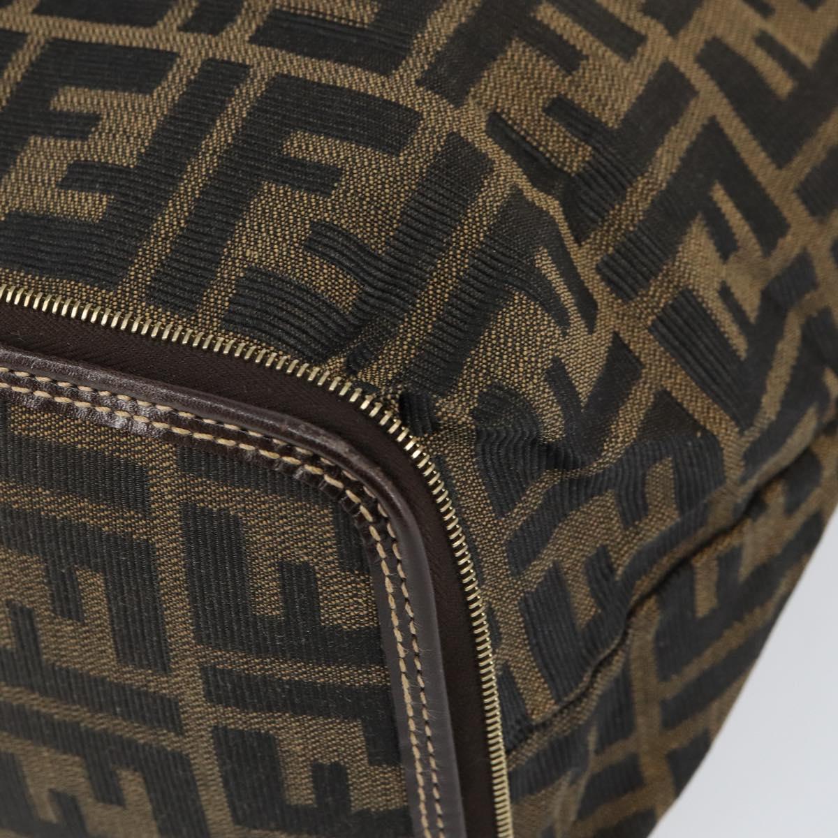FENDI Zucca Canvas Eco bag Hand Bag Black Brown Auth 142557