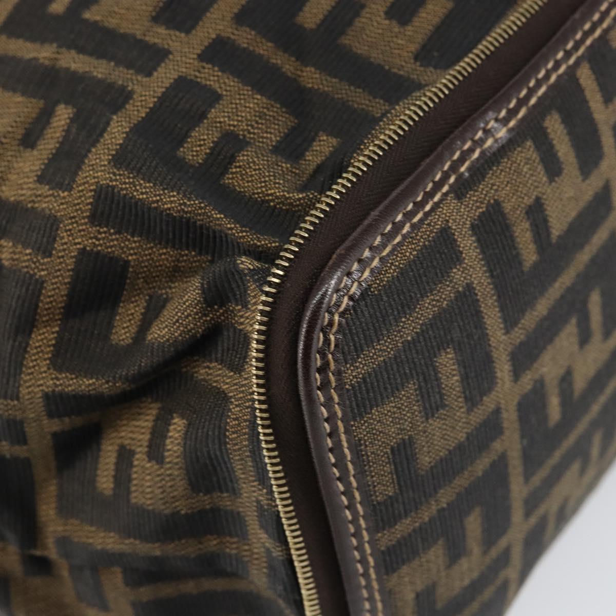 FENDI Zucca Canvas Eco bag Hand Bag Black Brown Auth 142557