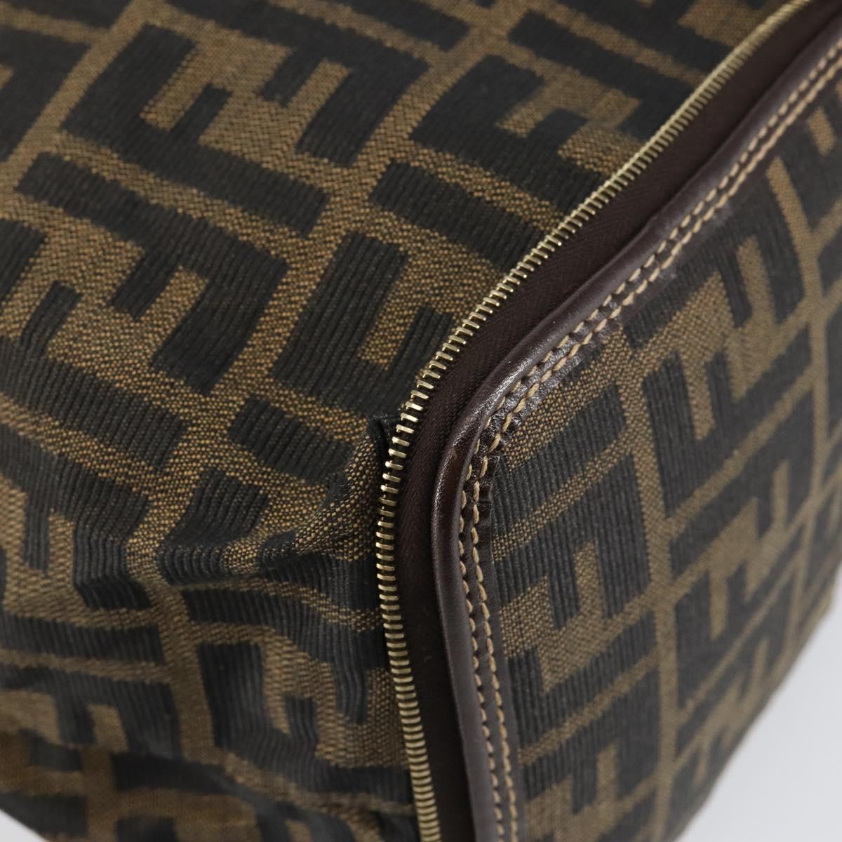 FENDI Zucca Canvas Eco bag Hand Bag Black Brown Auth 142557