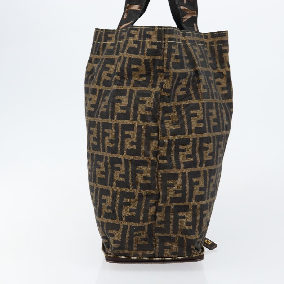 FENDI Zucca Canvas Eco bag Hand Bag Black Brown Auth 142557