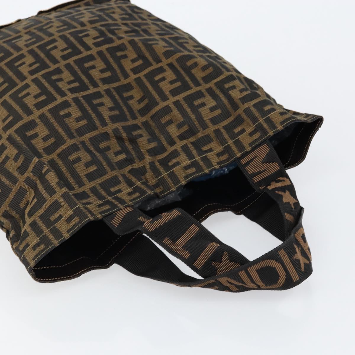 FENDI Zucca Canvas Eco bag Hand Bag Black Brown Auth 142557