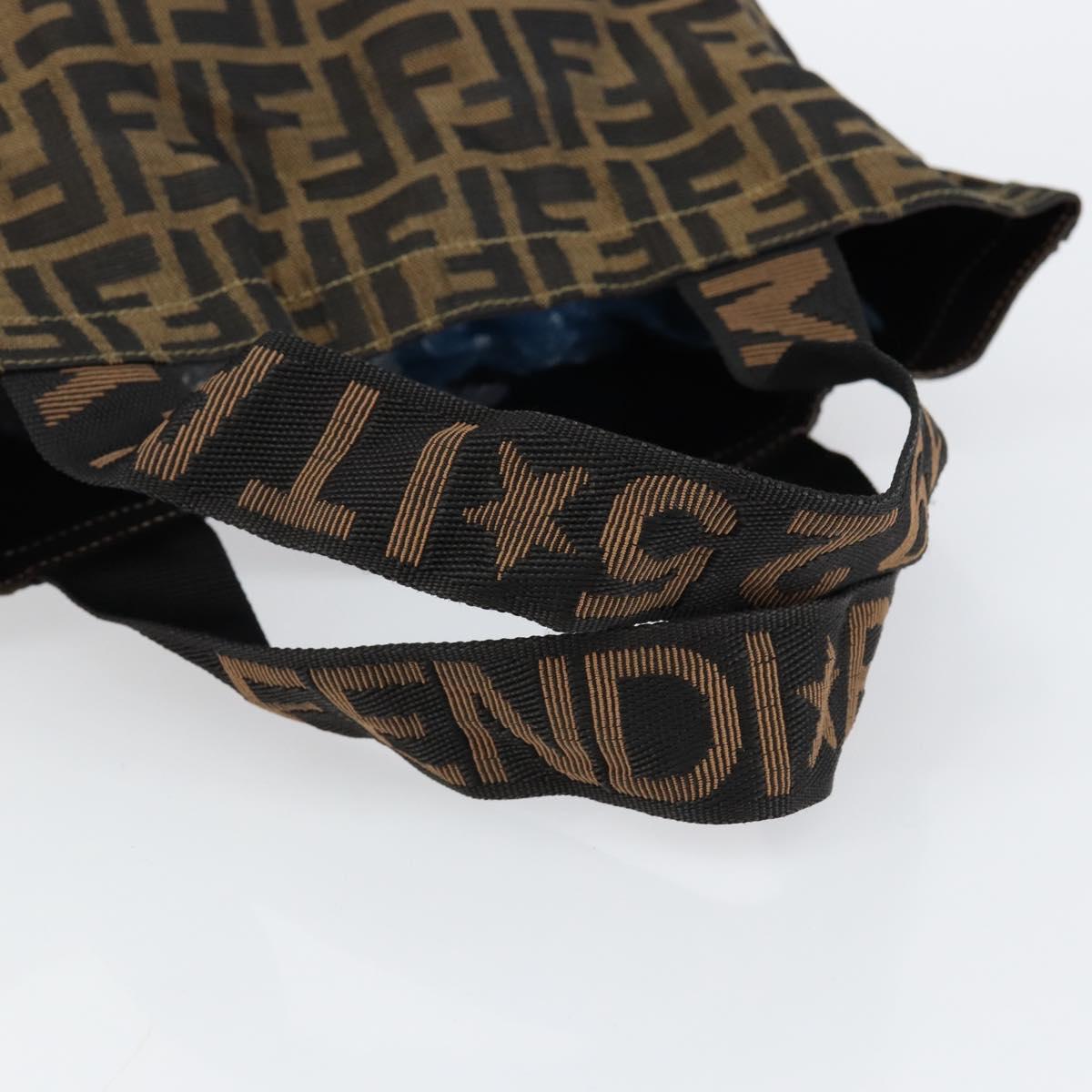 FENDI Zucca Canvas Eco bag Hand Bag Black Brown Auth 142557