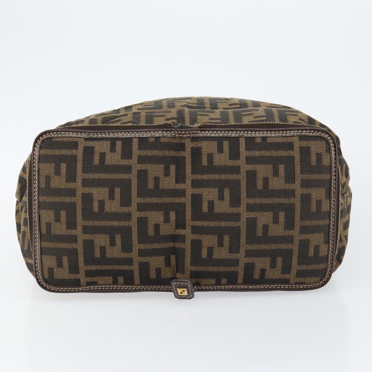 FENDI Zucca Canvas Eco bag Hand Bag Black Brown Auth 142557