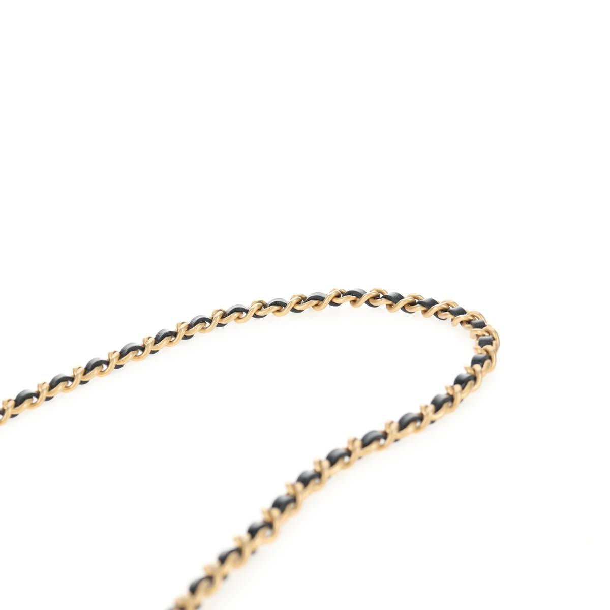 CHANEL Matelasse Chain Mini Shoulder Bag Calf Skin Black Gold CC Auth 142563M