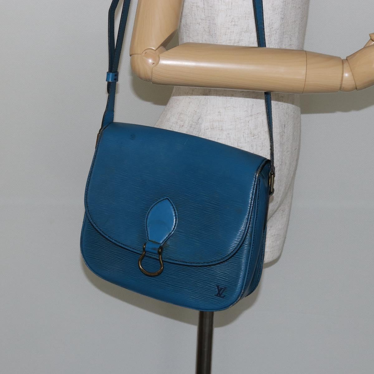 LOUIS VUITTON Epi Saint Cloud GM Shoulder Bag Toledo Blue M52195 LV Auth 142604