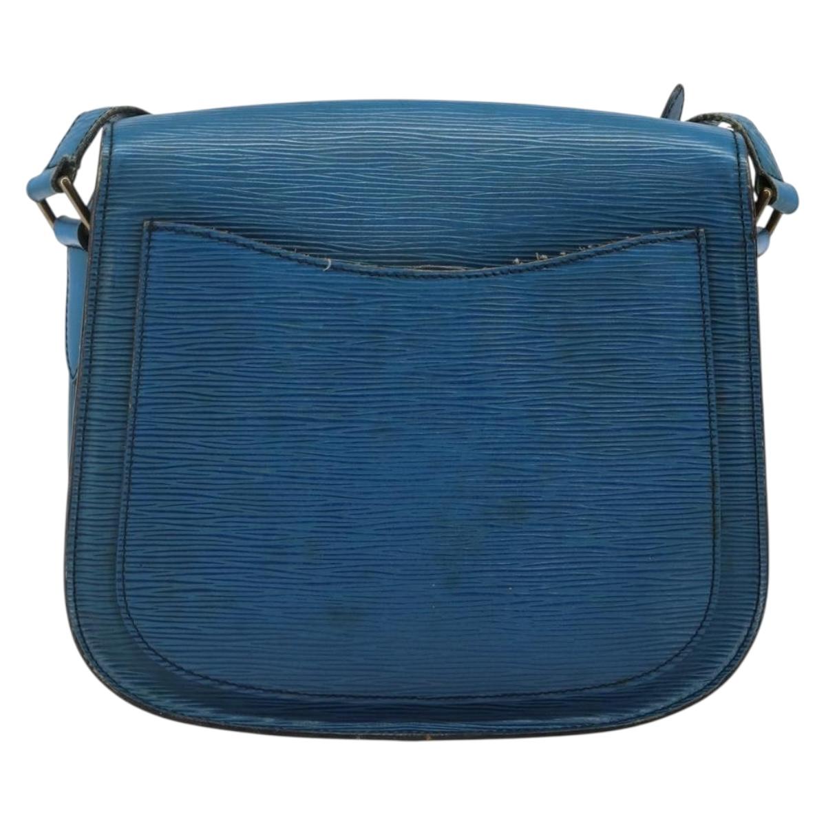 LOUIS VUITTON Epi Saint Cloud GM Shoulder Bag Toledo Blue M52195 LV Auth 142604