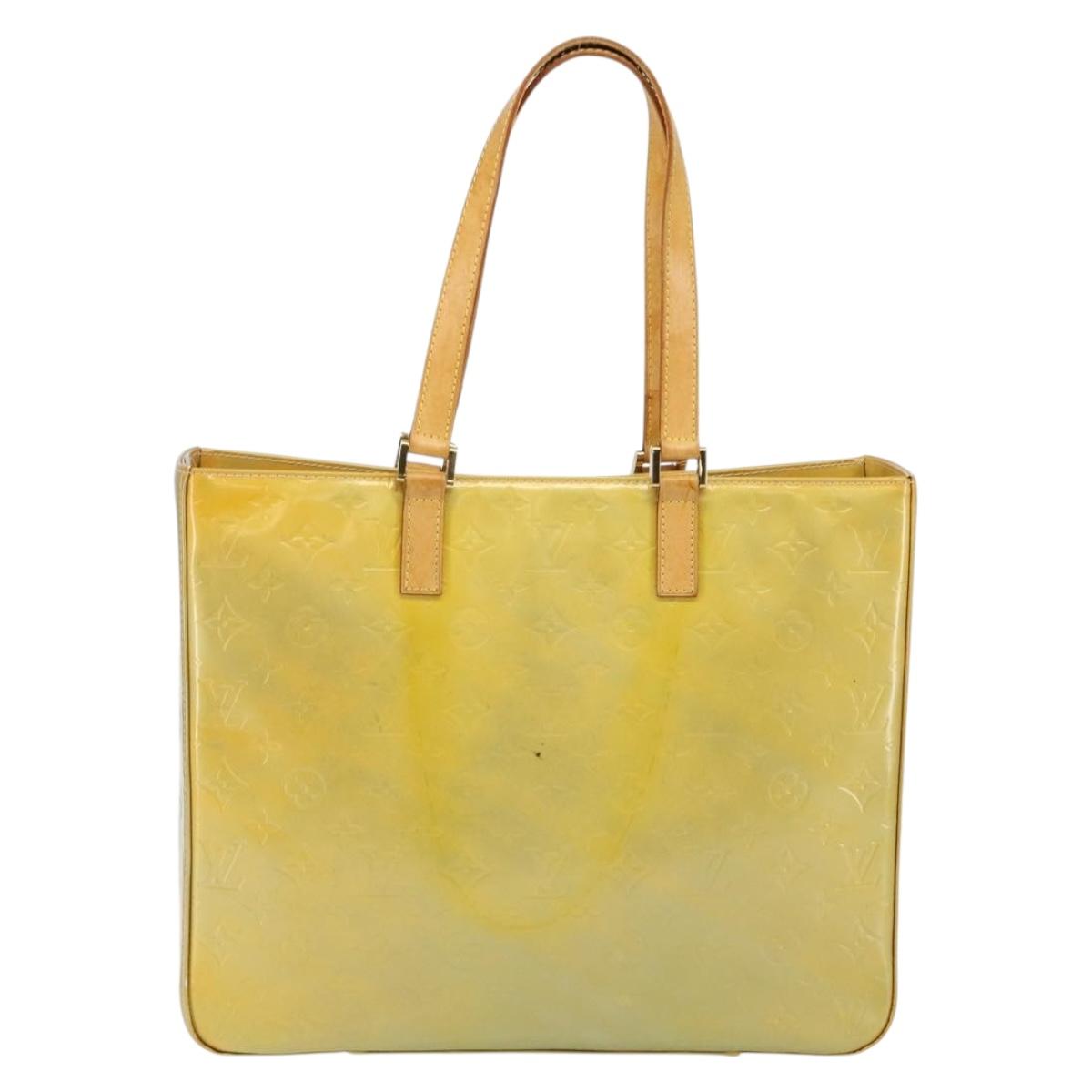 LOUIS VUITTON Monogram Vernis Columbus Tote Bag Gris M91028 LV Auth 142612