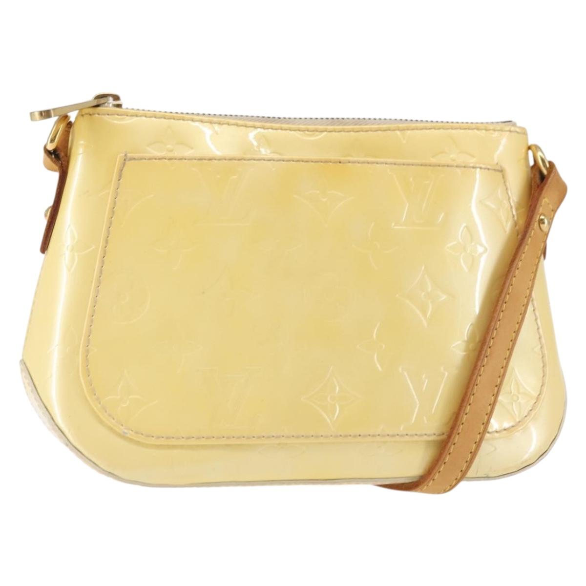 LOUIS VUITTON Monogram Vernis Minna Street Shoulder Bag Perle M91509 Auth 142615