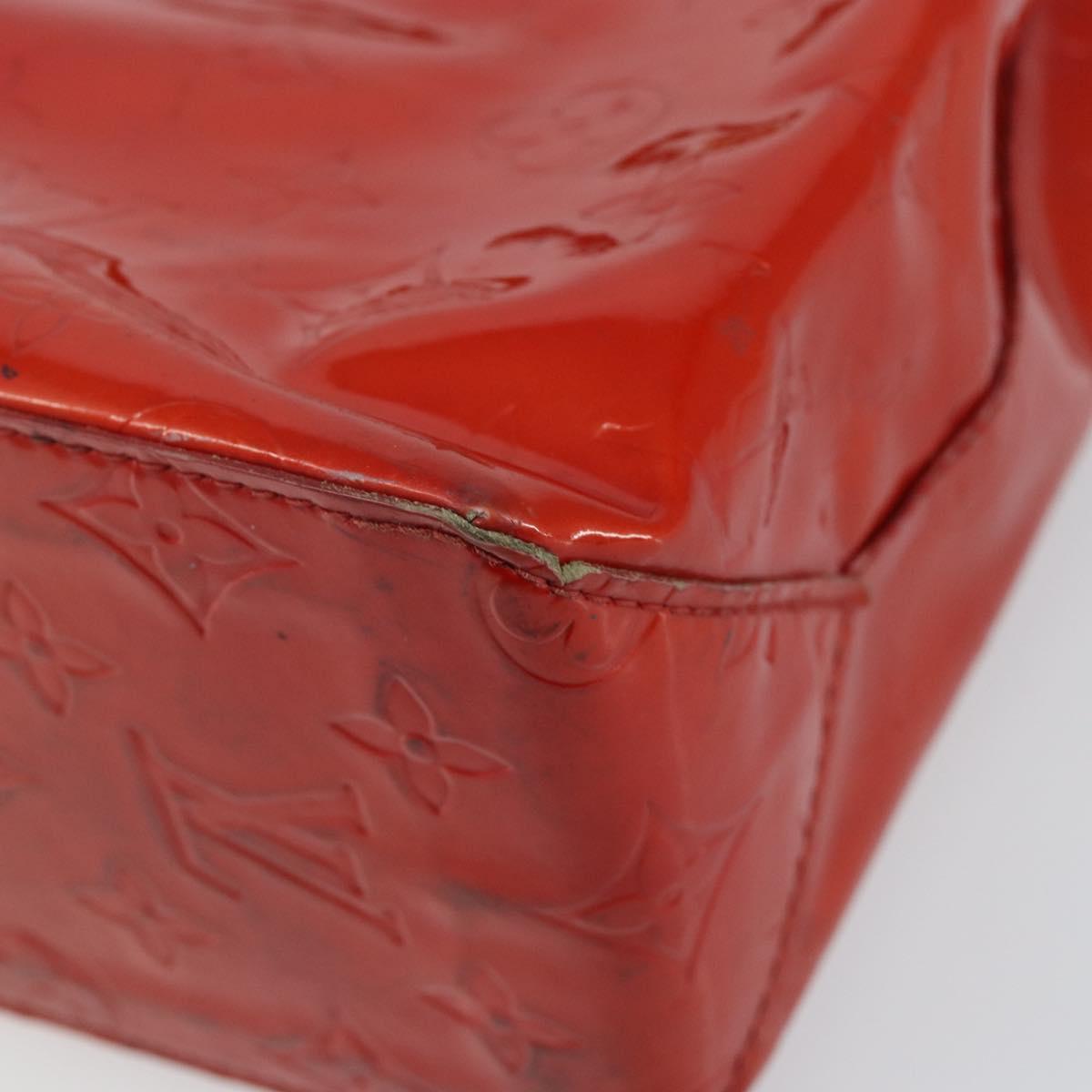 LOUIS VUITTON Monogram Vernis Reade PM Hand Bag Red Rouge M91088 LV Auth 142618