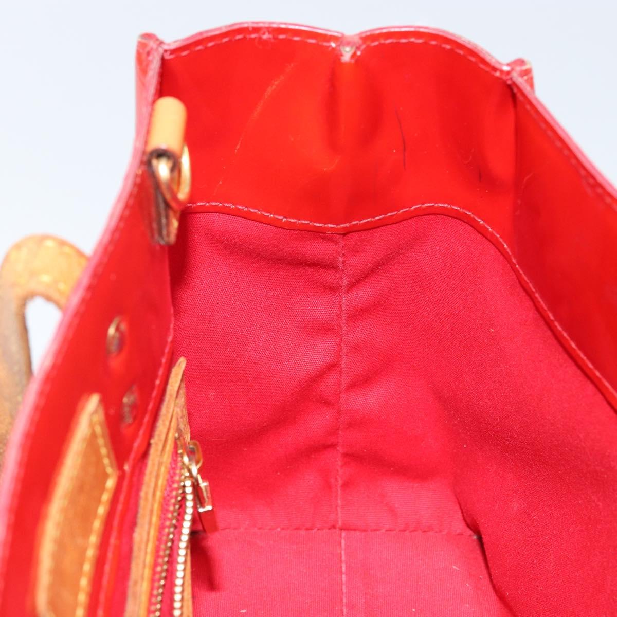 LOUIS VUITTON Monogram Vernis Reade PM Hand Bag Red Rouge M91088 LV Auth 142618