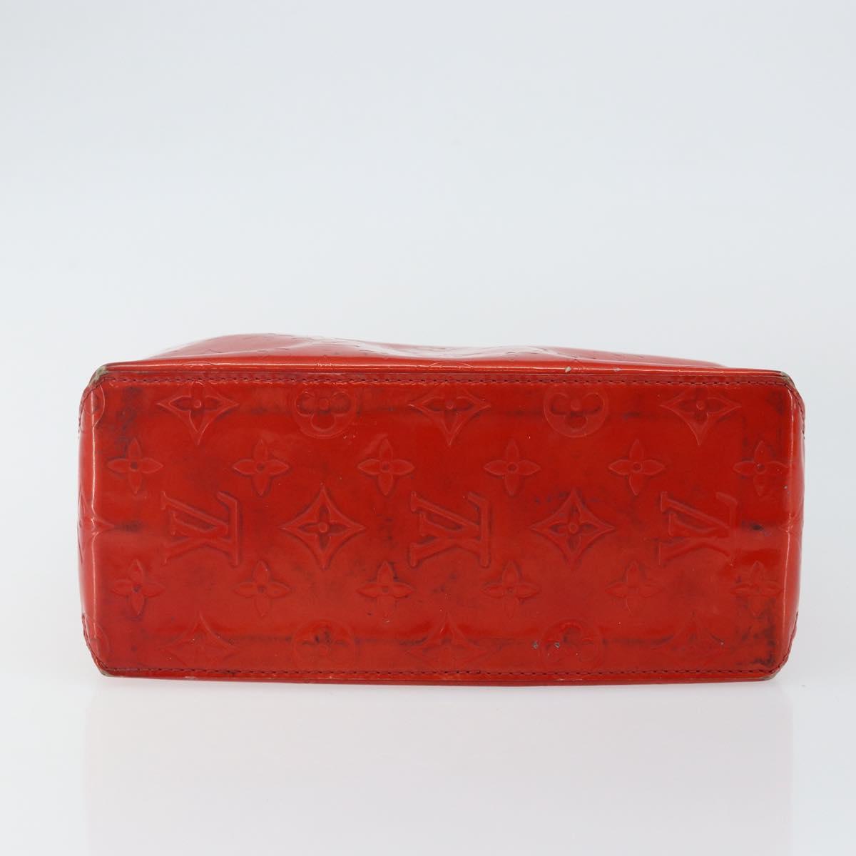 LOUIS VUITTON Monogram Vernis Reade PM Hand Bag Red Rouge M91088 LV Auth 142618