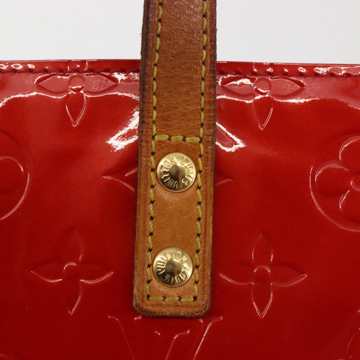 LOUIS VUITTON Monogram Vernis Reade PM Hand Bag Red Rouge M91088 LV Auth 142620