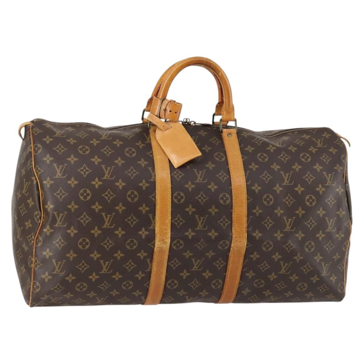 LOUIS VUITTON Monogram Keepall 55 Boston Bag M41424 LV Auth 142779