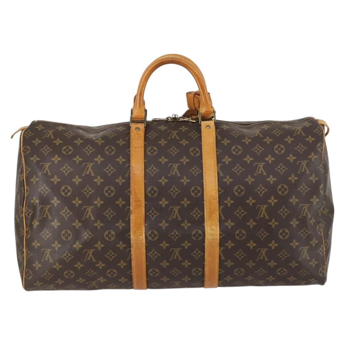 LOUIS VUITTON Monogram Keepall 55 Boston Bag M41424 LV Auth 142779