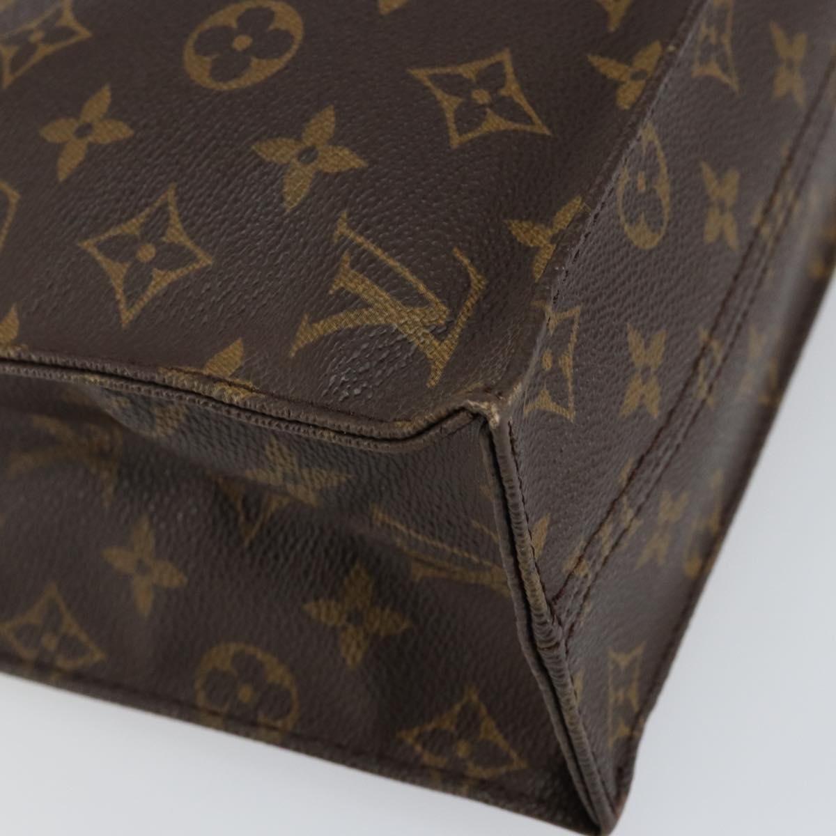 LOUIS VUITTON Monogram Sac Plat Hand Bag M51140 LV Auth 142639