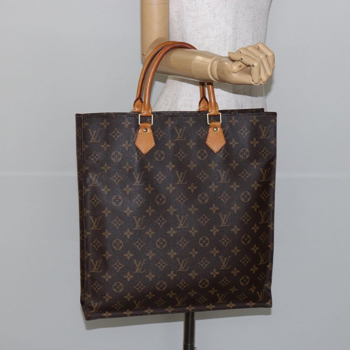 LOUIS VUITTON Monogram Sac Plat Hand Bag M51140 LV Auth 142639