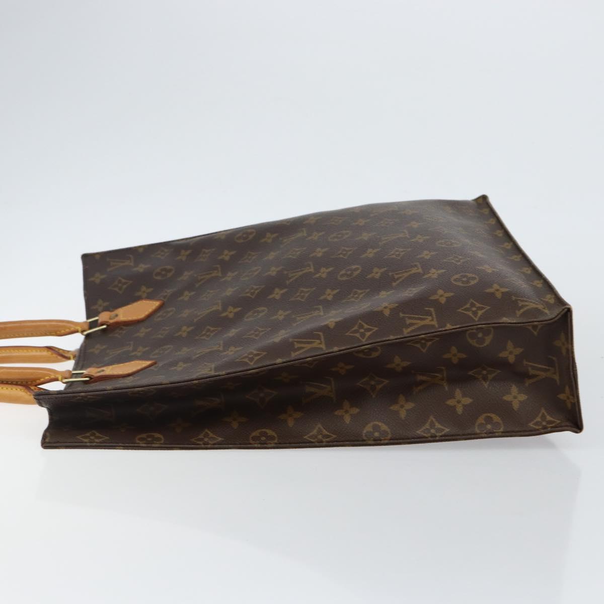 LOUIS VUITTON Monogram Sac Plat Hand Bag M51140 LV Auth 142639