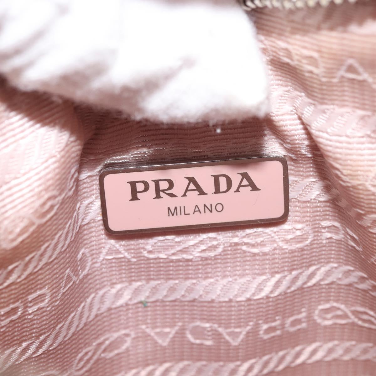 PRADA Shoulder Bag Nylon Pink Silver Auth 142659