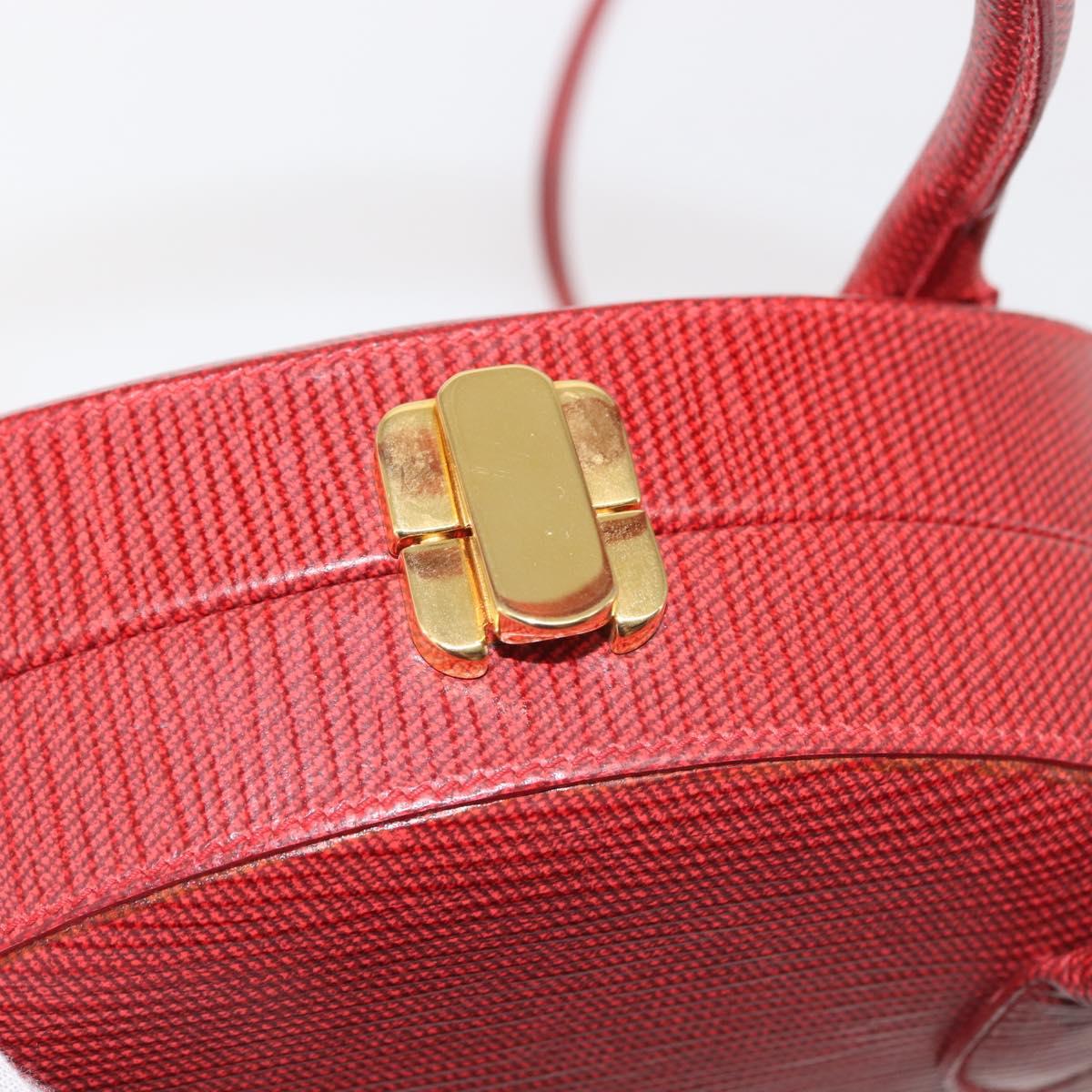 FENDI Hand Bag Leather 2way Red Gold Auth 142670