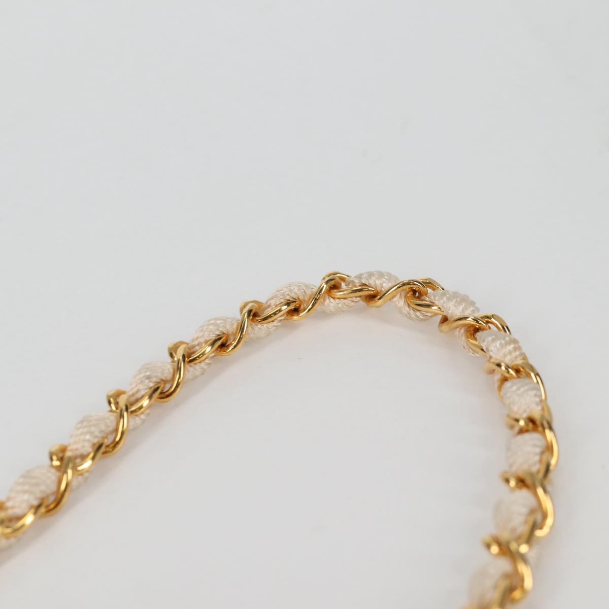 CHANEL Matelasse Chain Gribois Shoulder Bag Satin Gold CC Auth 142689V