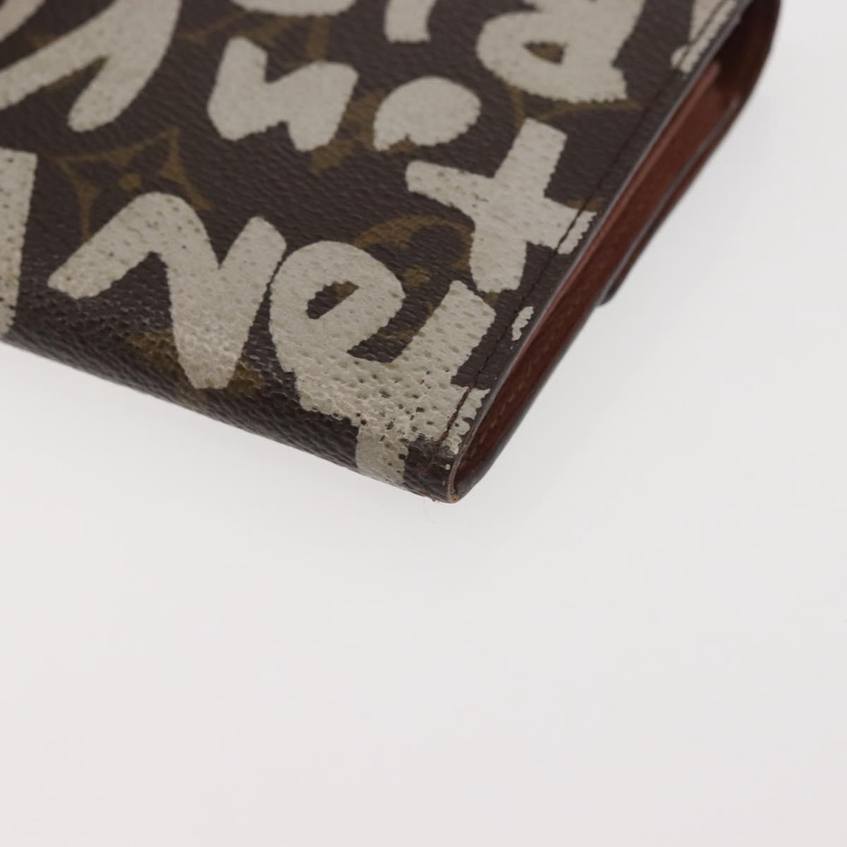 LOUIS VUITTON Monogram Graffiti Porte Monnaie Credit White M92189 LV Auth 142699