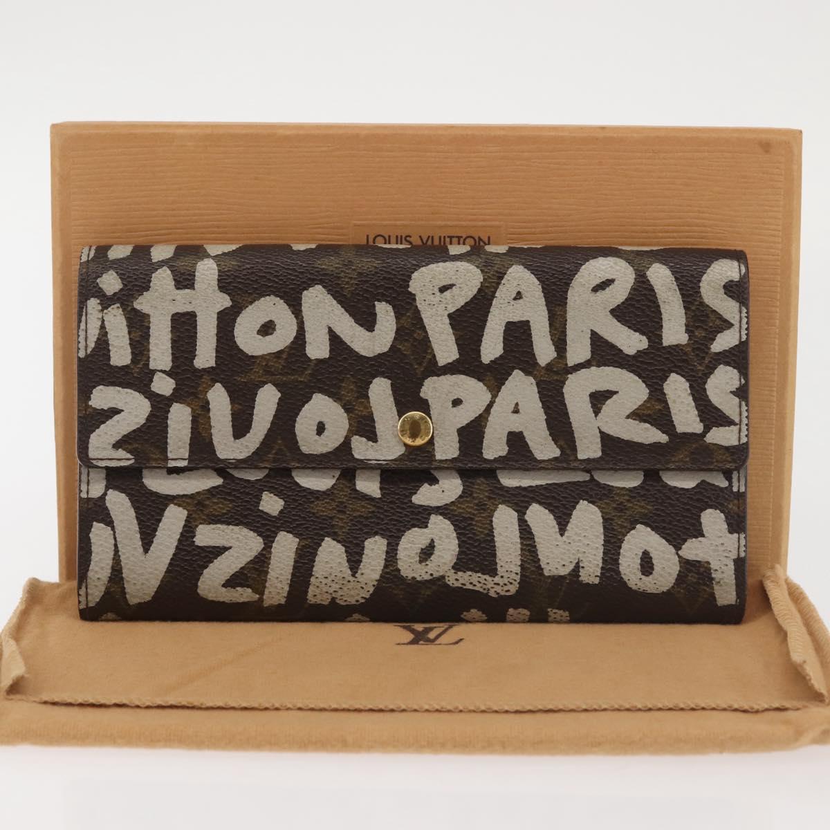 LOUIS VUITTON Monogram Graffiti Porte Monnaie Credit White M92189 LV Auth 142699