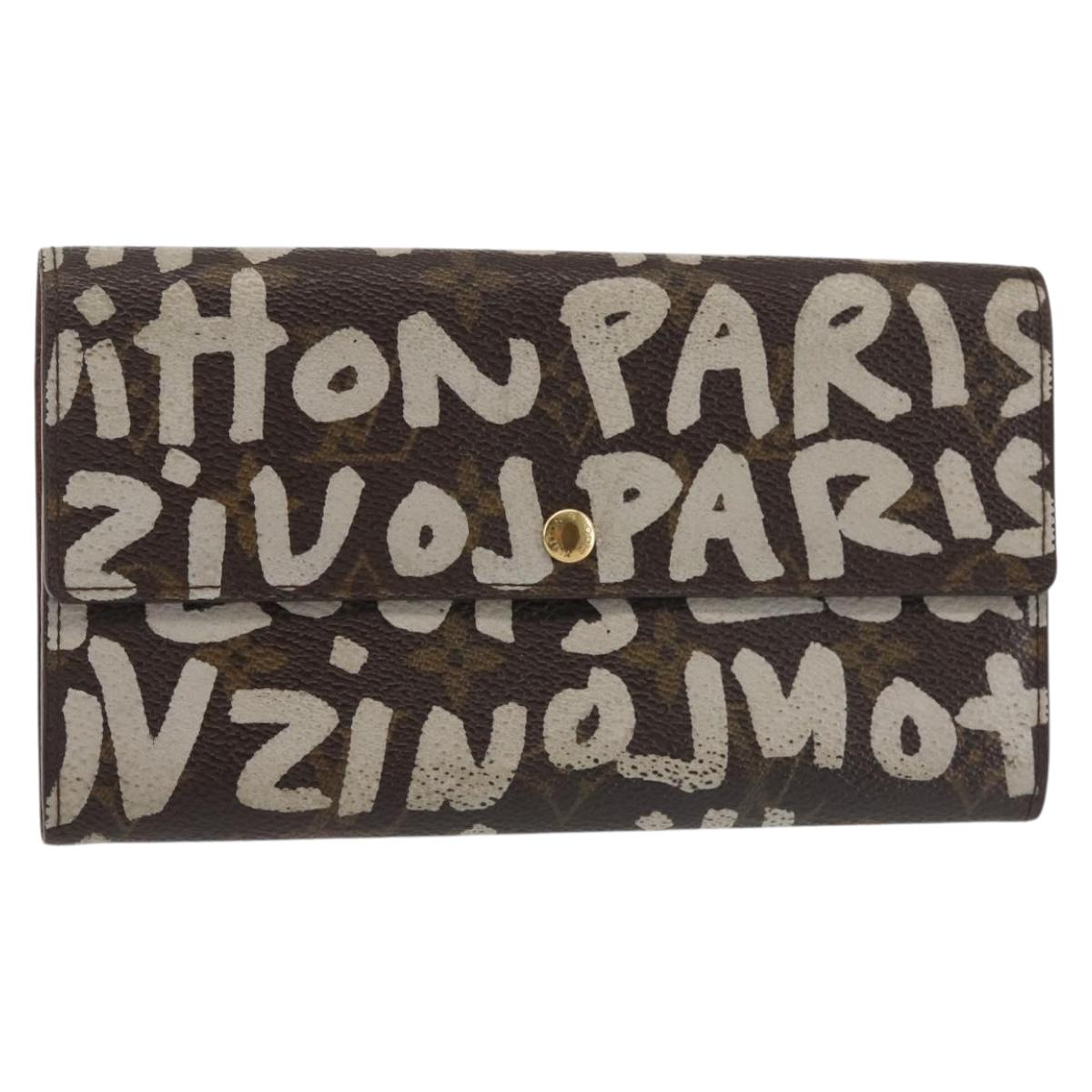 LOUIS VUITTON Monogram Graffiti Porte Monnaie Credit White M92189 LV Auth 142699