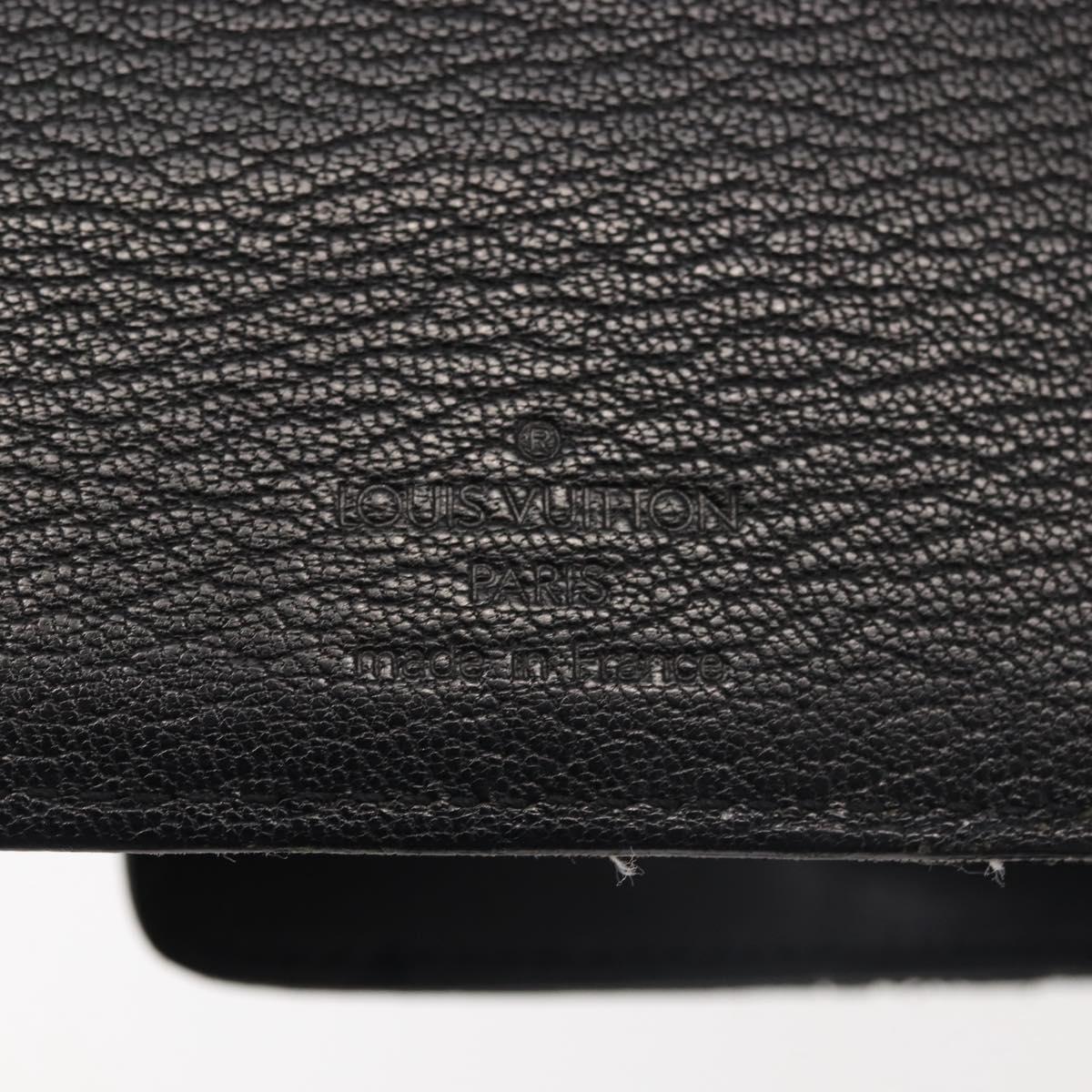 LOUIS VUITTON Nomad Agenda MM Day Planner Cover Black R20478 LV Auth 142704