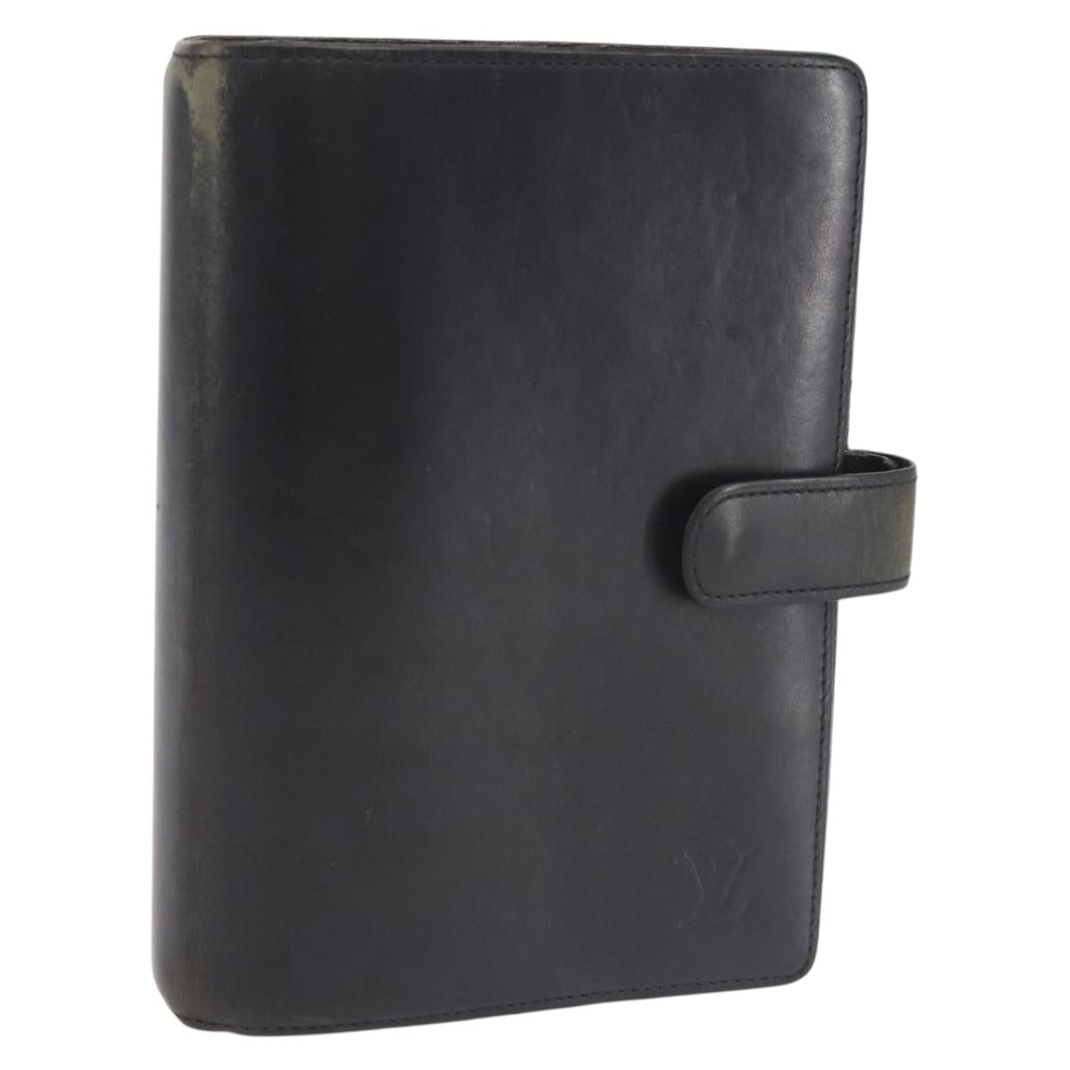 LOUIS VUITTON Nomad Agenda MM Day Planner Cover Black R20478 LV Auth 142704