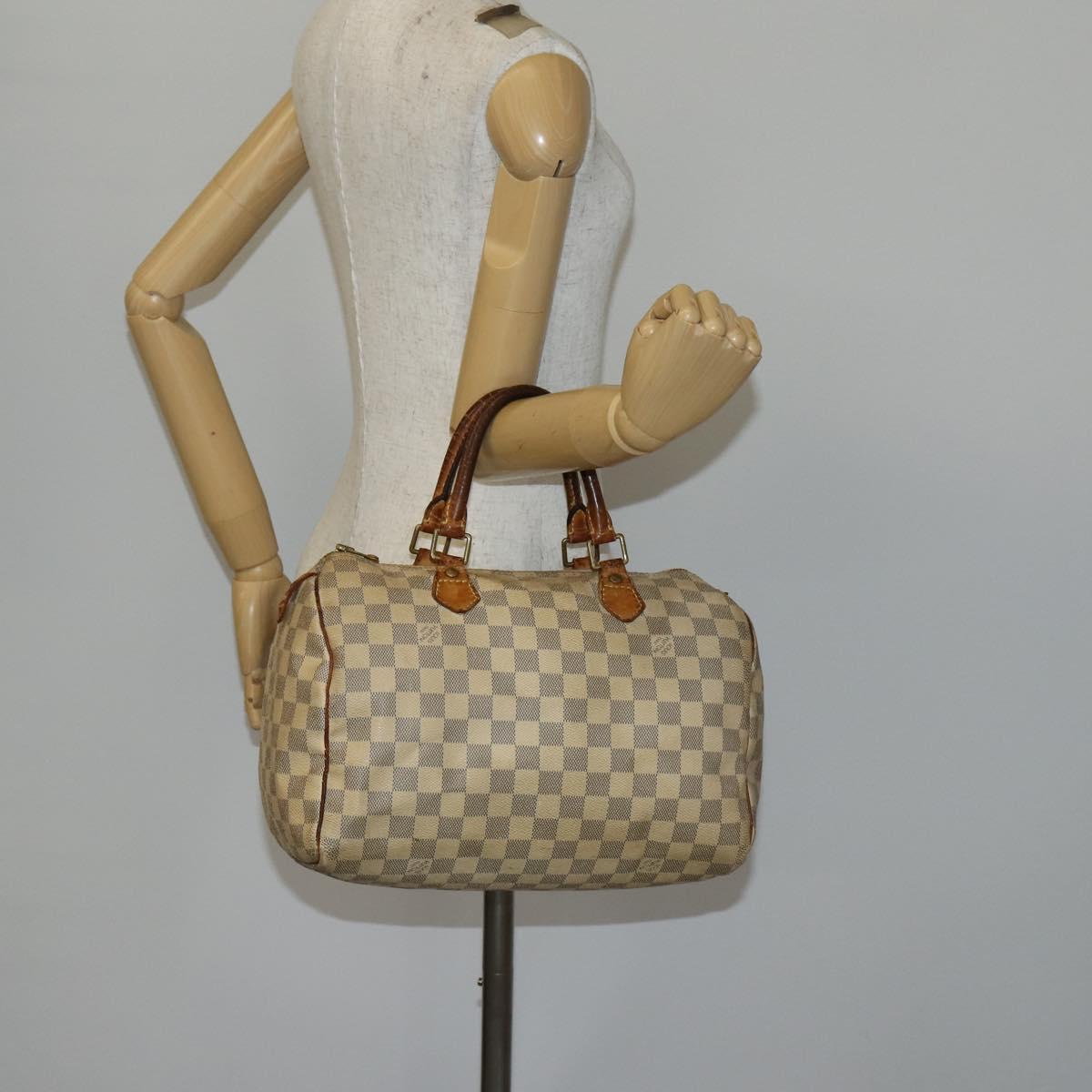 LOUIS VUITTON Damier Azur Speedy 30 Hand Bag N41533 LV Auth 142705