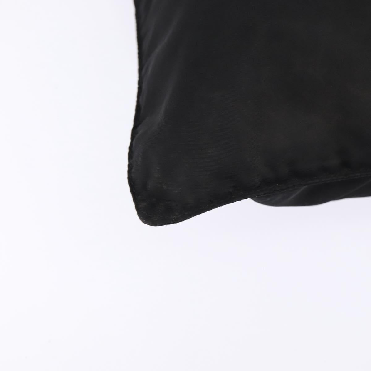 PRADA Shoulder Bag Nylon Black Silver Auth 142716