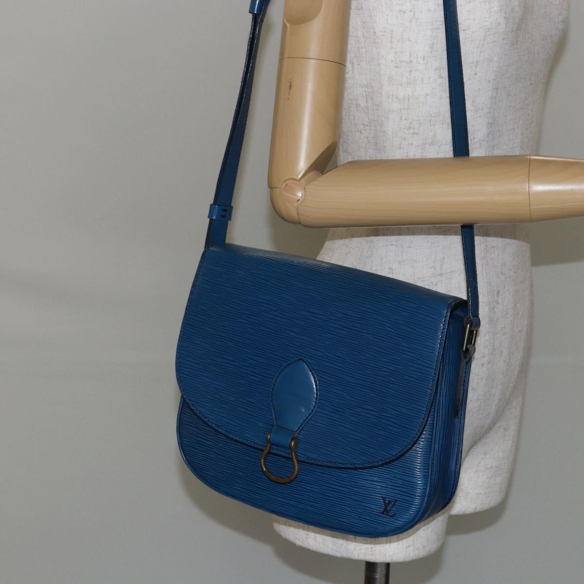 LOUIS VUITTON Epi Saint Cloud GM Shoulder Bag Toledo Blue M52195 LV Auth 142727