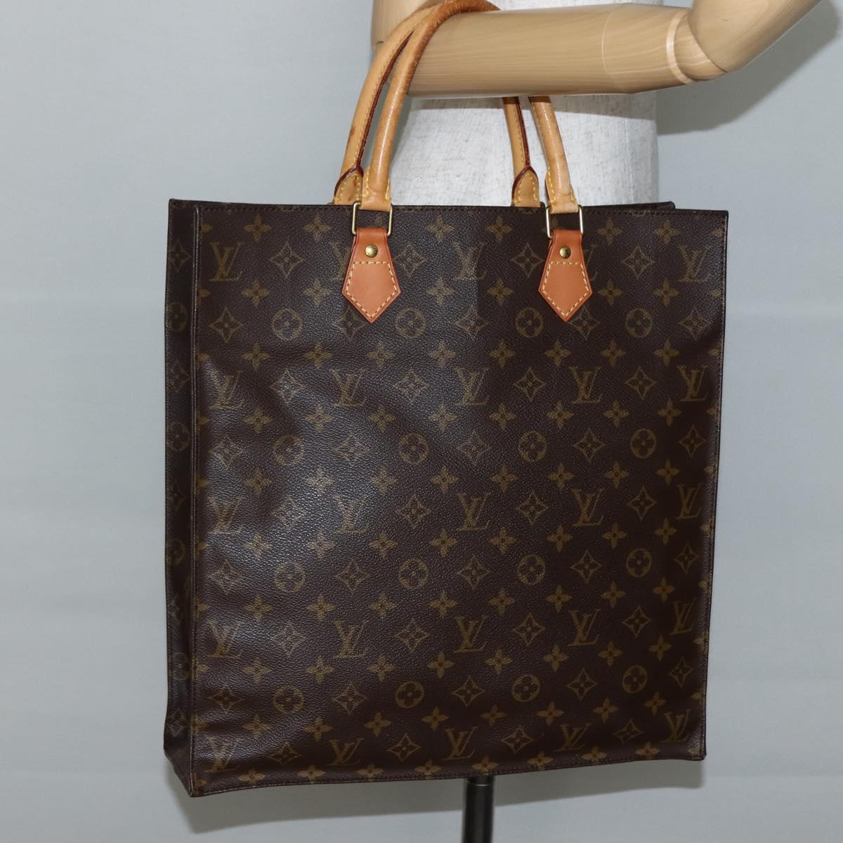 LOUIS VUITTON Monogram Sac Plat Hand Bag M51140 LV Auth 142750