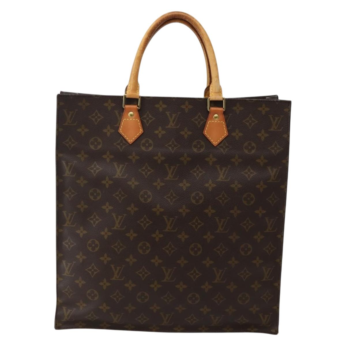 LOUIS VUITTON Monogram Sac Plat Hand Bag M51140 LV Auth 142750