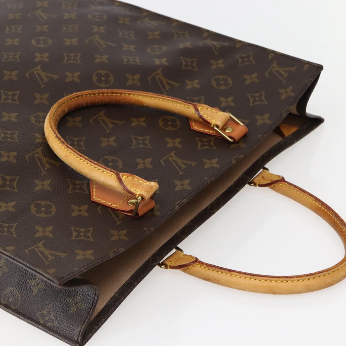 LOUIS VUITTON Monogram Sac Plat Hand Bag M51140 LV Auth 142750