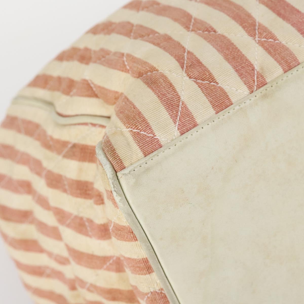 CHANEL Matelasse Tote Bag Canvas Red Gold CC Auth 142751