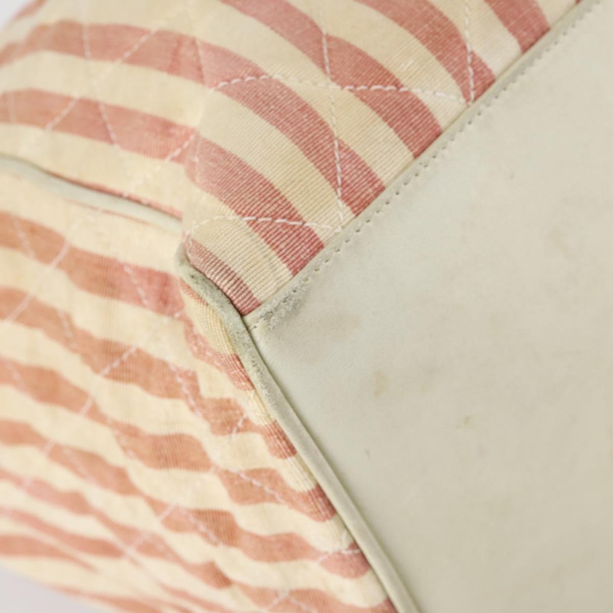 CHANEL Matelasse Tote Bag Canvas Red Gold CC Auth 142751