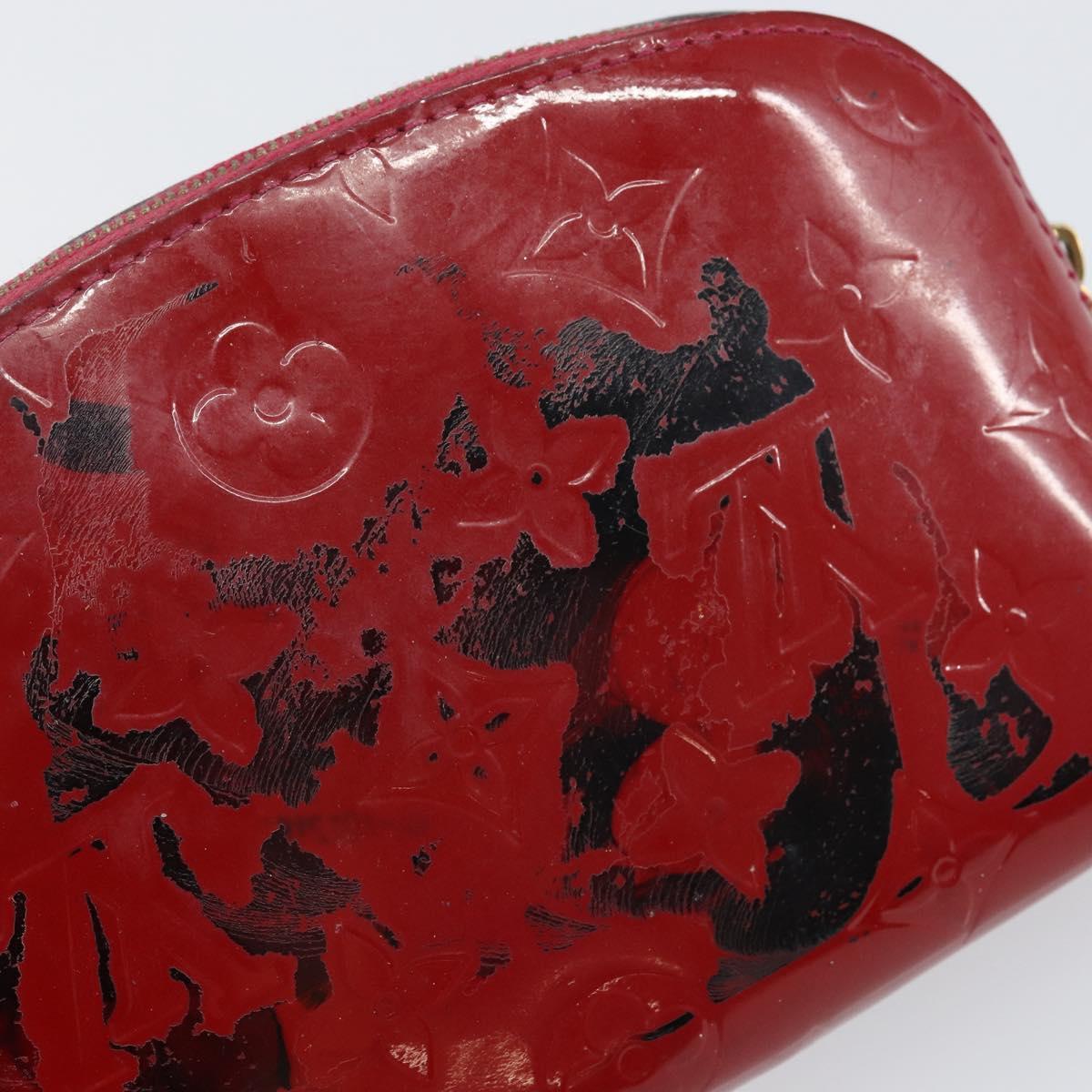 LOUIS VUITTON Vernis Pochette Cosmetic PM Rouge Grunadine M91746 LV Auth 142757