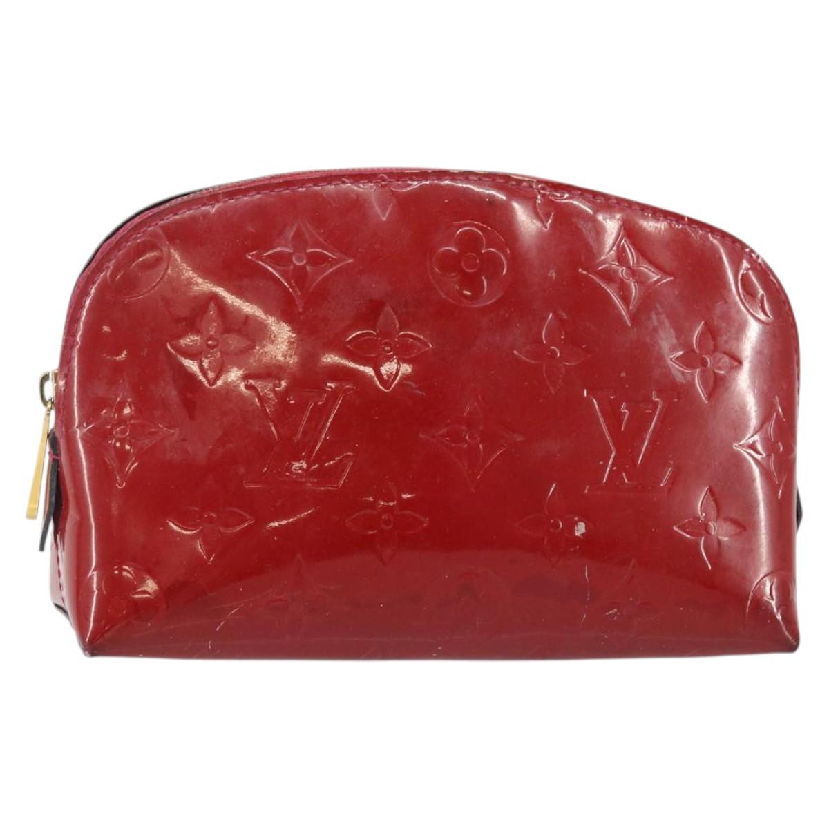 LOUIS VUITTON Vernis Pochette Cosmetic PM Rouge Grunadine M91746 LV Auth 142757